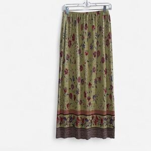 Vintage Pleat Pleat by Rafael green floral skirt